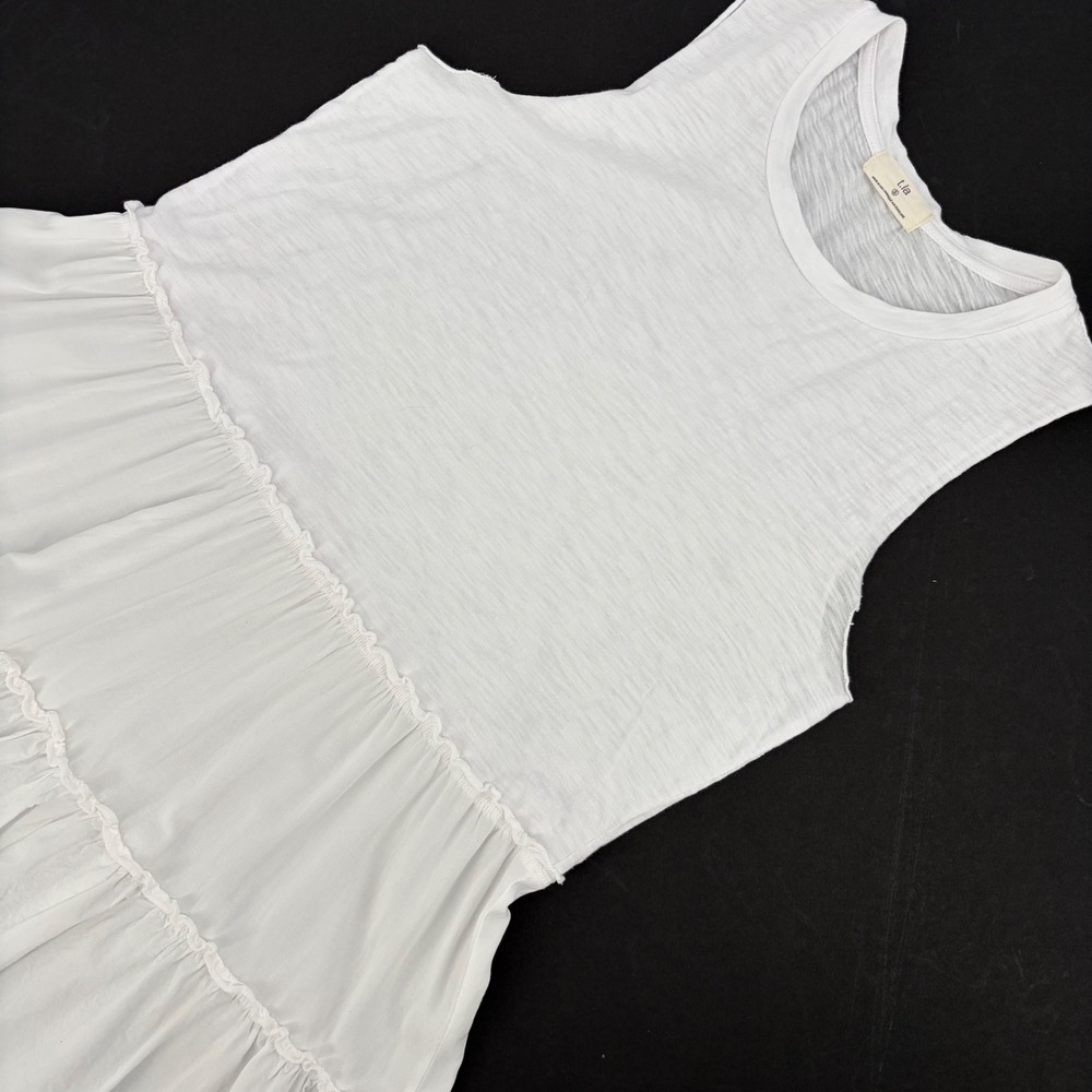 Anthropologie t.la Tank Top Small White Tiered Ruffle Boho Sleeveless Clean Girl - Picture 3 of 10